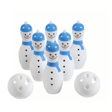 plastic snowman bowling set